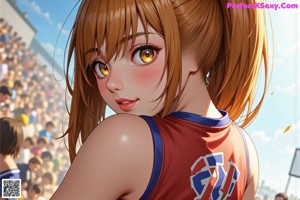 A woman sitting on a basketball court holding a basketball.