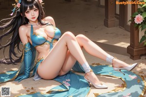 A woman in a white and gold outfit is posing for a picture.